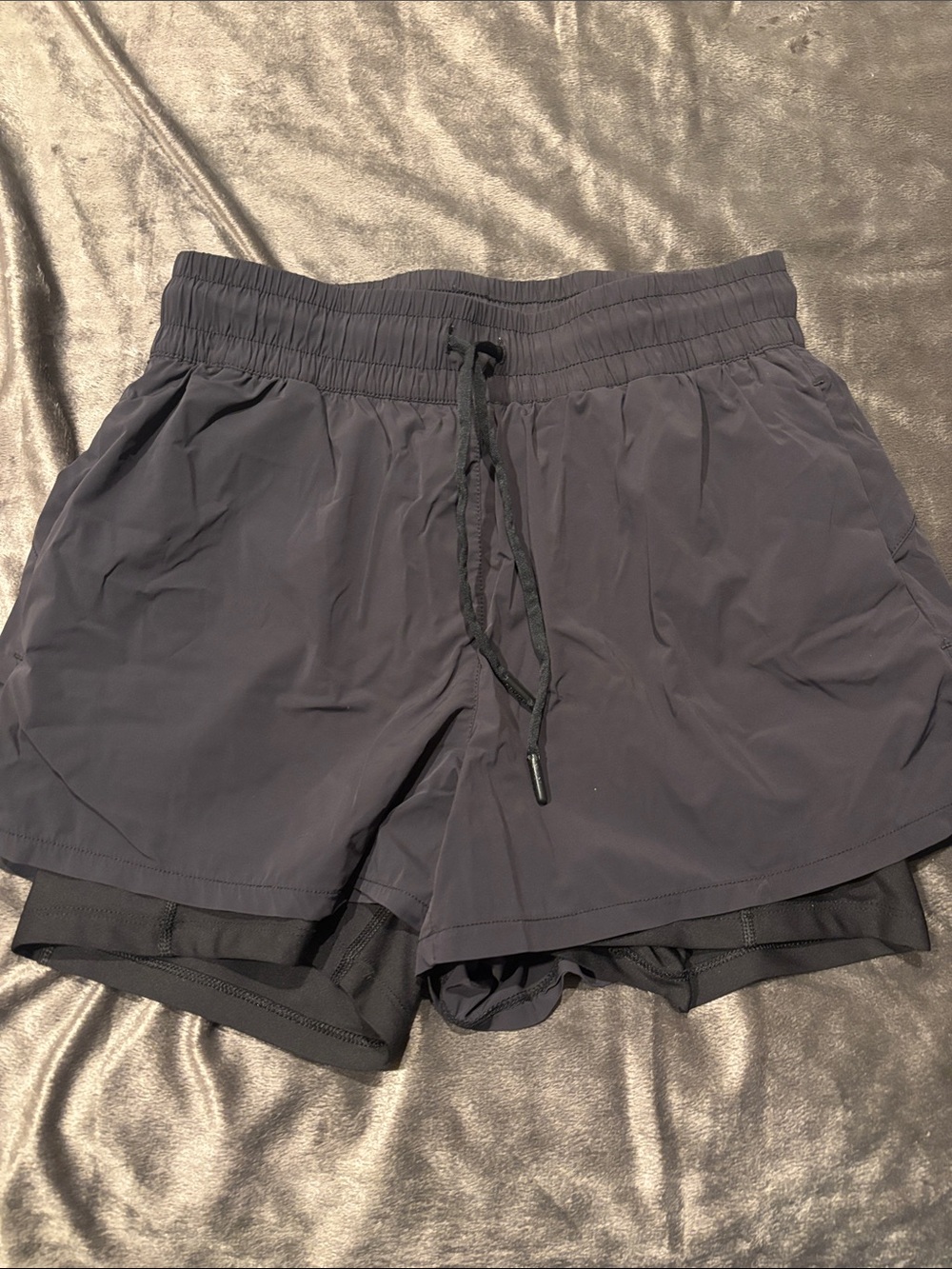 Women’s Black Athletic 2-in-1 Running Shorts